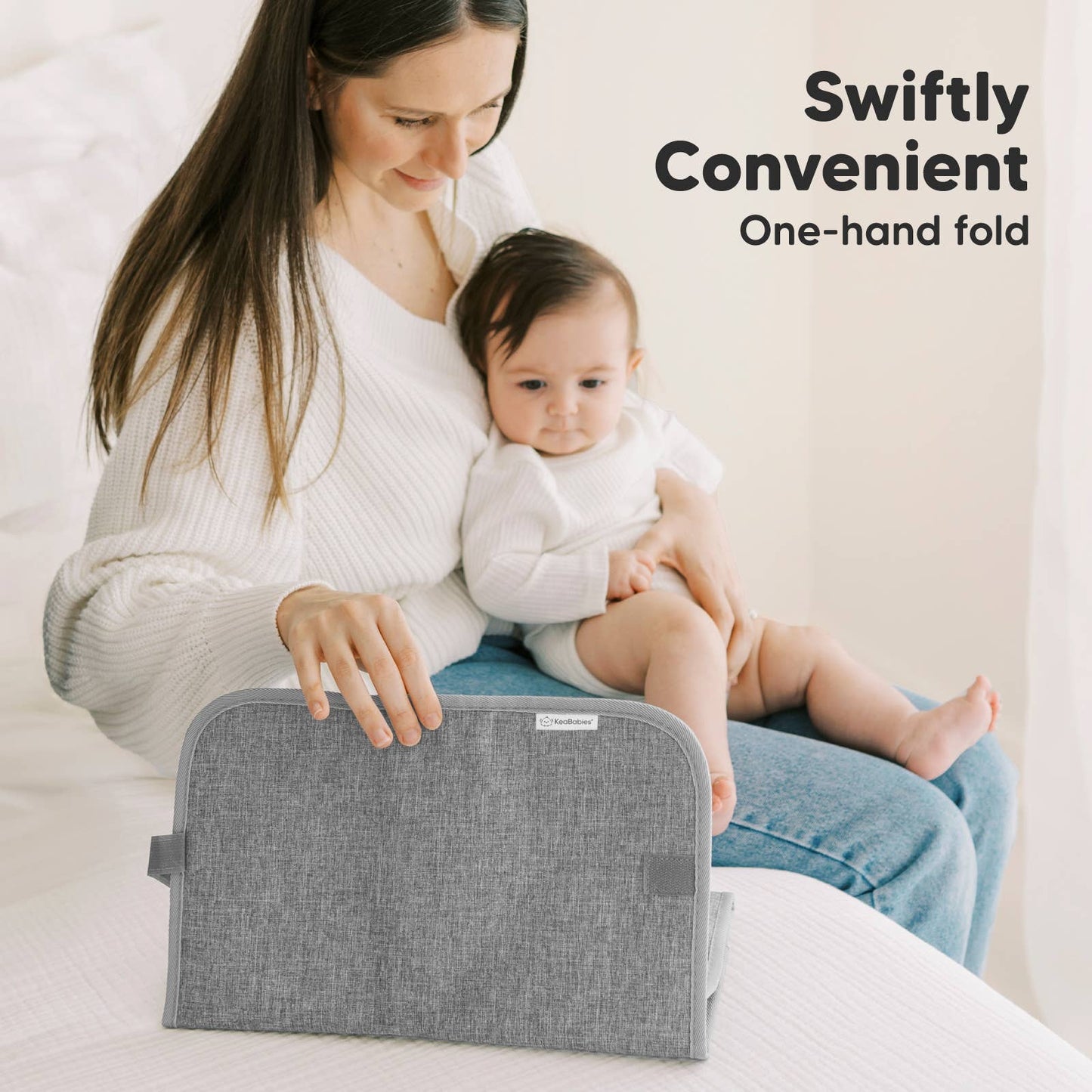 Swift Portable Changing Pad for Baby, Diaper Changing Mat: Classic Gray