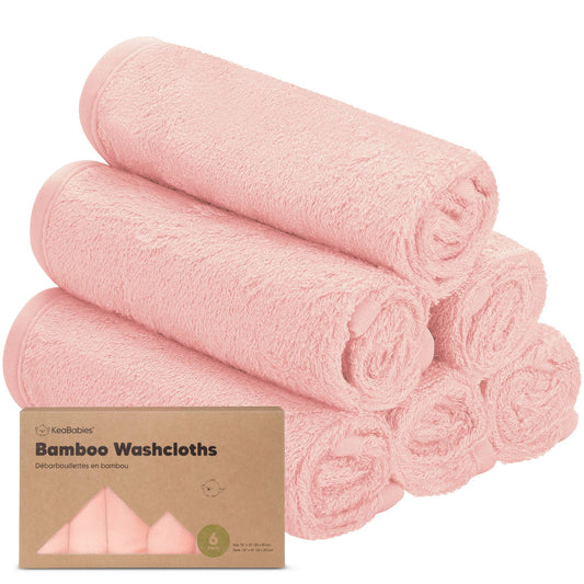 6-Pack Baby Wash Cloths: Blush Pink