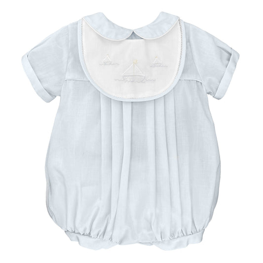Romper with Sailboat Embroidery: Newborn
