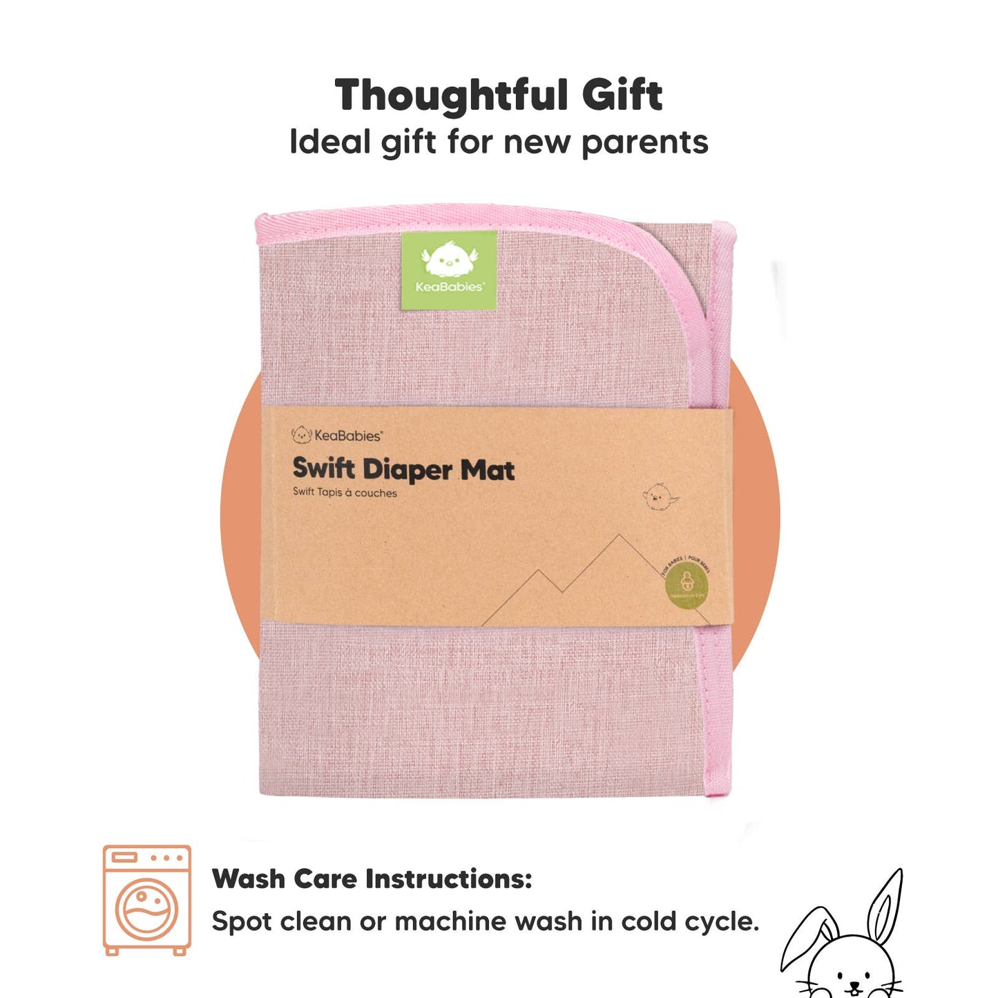 Swift Portable Changing Pad for Baby, Diaper Changing Mat: Sweet Pink