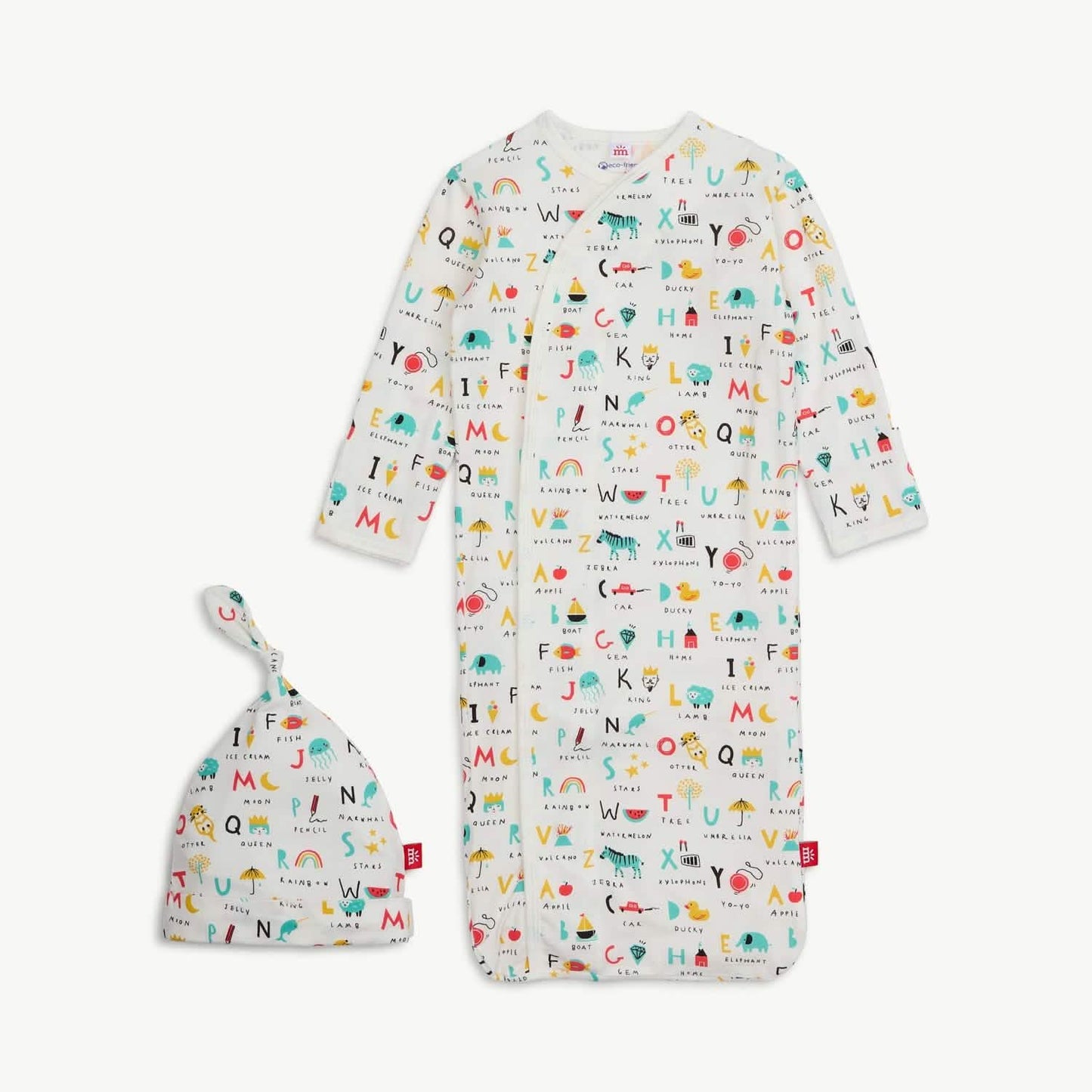 Magnetic me ABC Love modal magnetic cozy sleeper gown + hat set