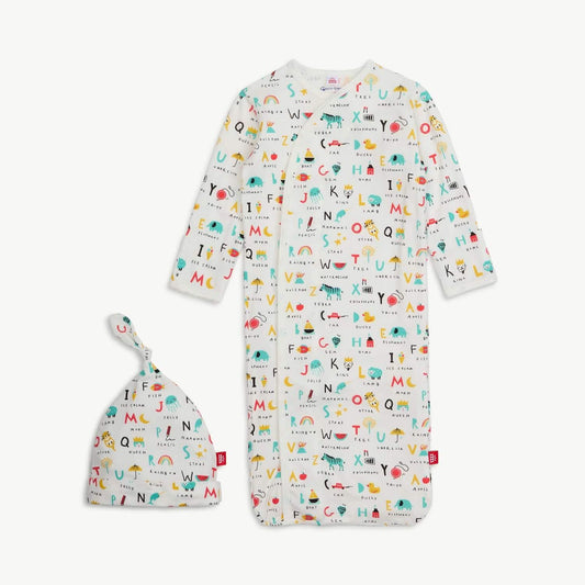 Magnetic me ABC Love modal magnetic cozy sleeper gown + hat set