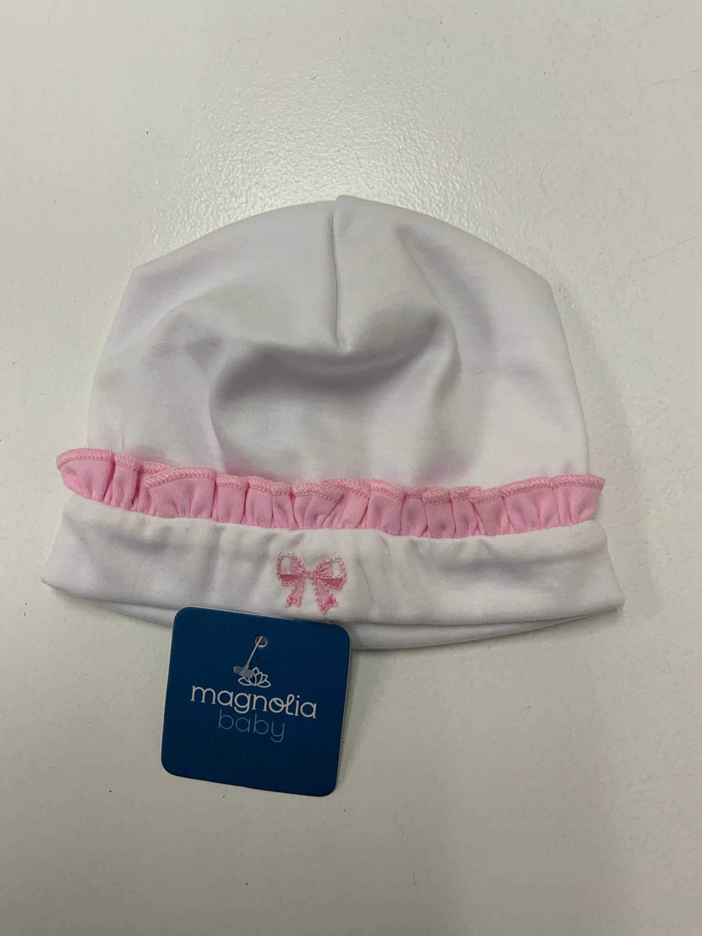 Bow Ruffle Embroidered Hat
