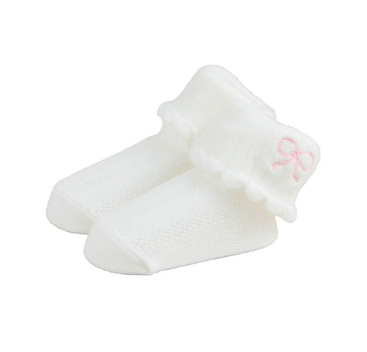 Mud pie Bow pointelle Foldover Socks