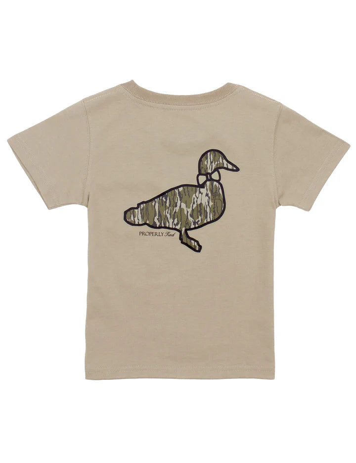 Properly Tied Boys Mossy Oak Logo SS Sand