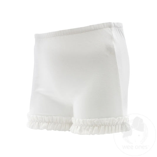 Wee Ones Ruffle WundershortsTM in White