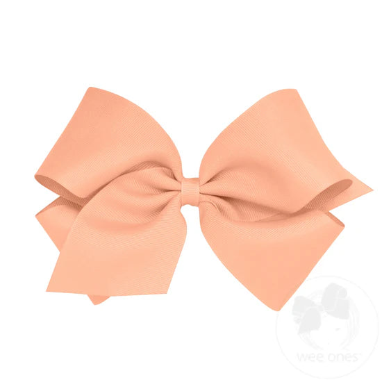 Wee Ones Light Coral Medium Classic Grosgrain Hair Bow (Plain Wrap)