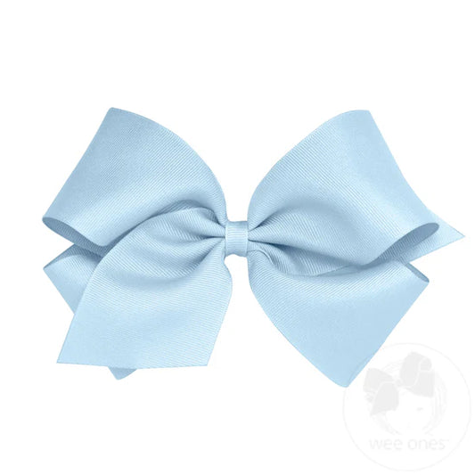 Wee Ones MILLENNIUM BLUE Medium Classic Grosgrain Hair Bow (Plain Wrap)