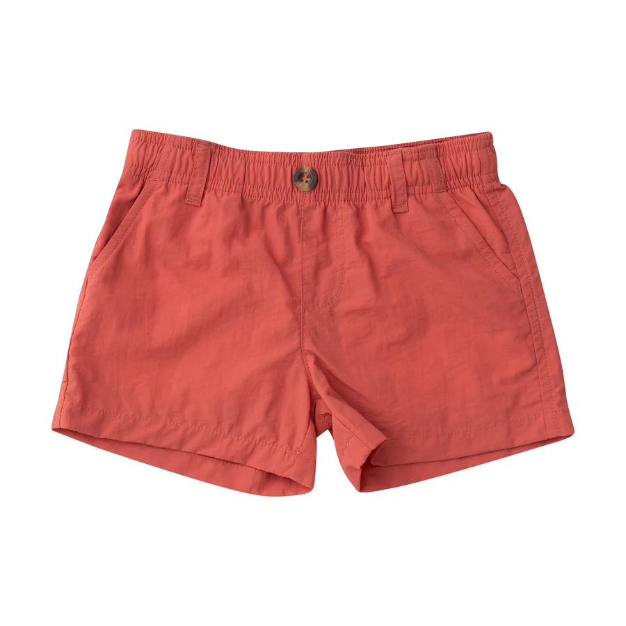 Prodoh Boy's Outrigger Performance Short in Spiced Coral