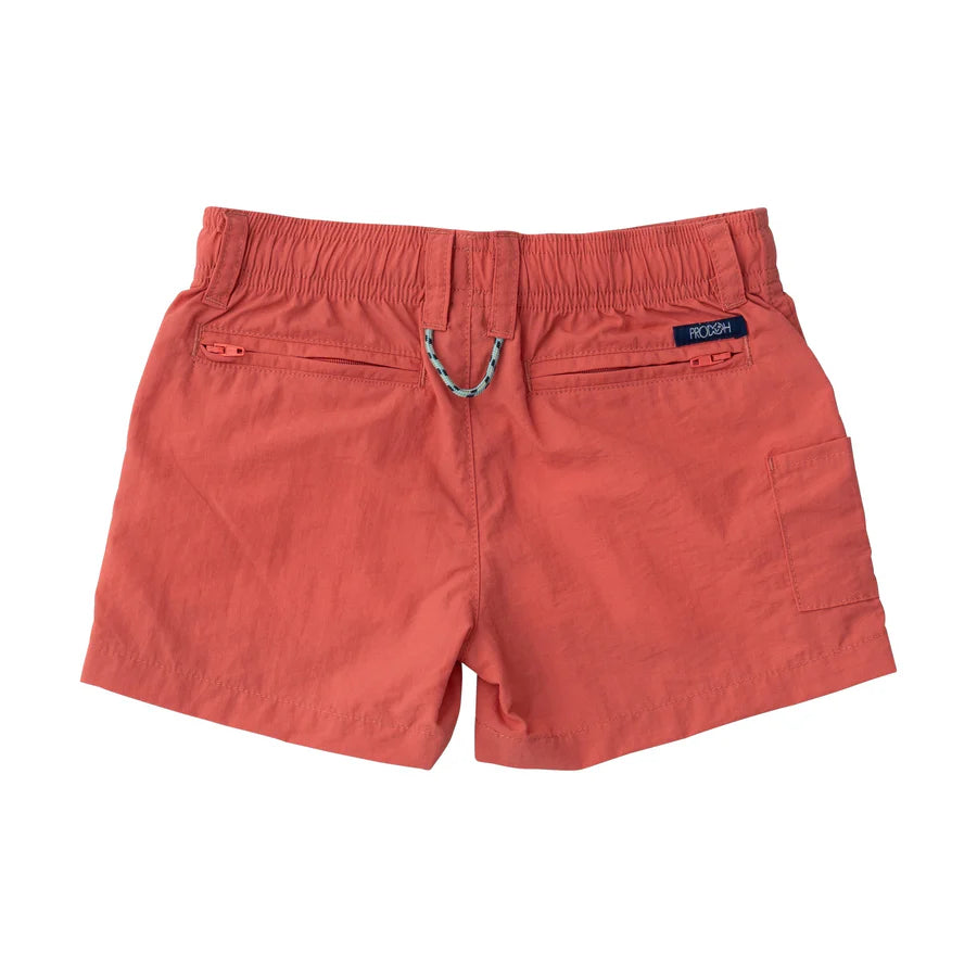 Prodoh Boy's Outrigger Performance Short in Spiced Coral