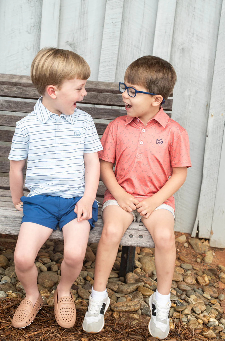 Prodoh Boy's Short Sleeve Pro Performance Polo in Deer Antler Print on Orange
