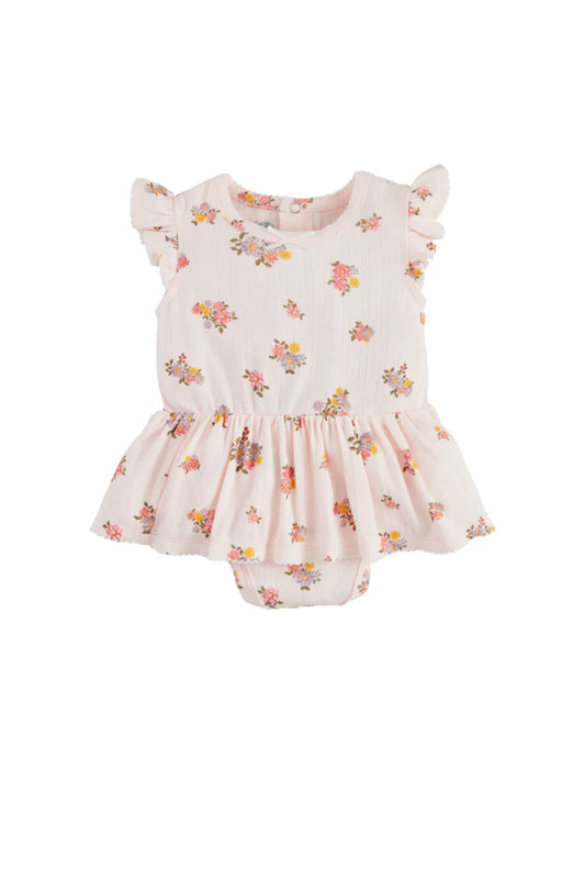 Mud Pie Pointelle Floral Crawler
