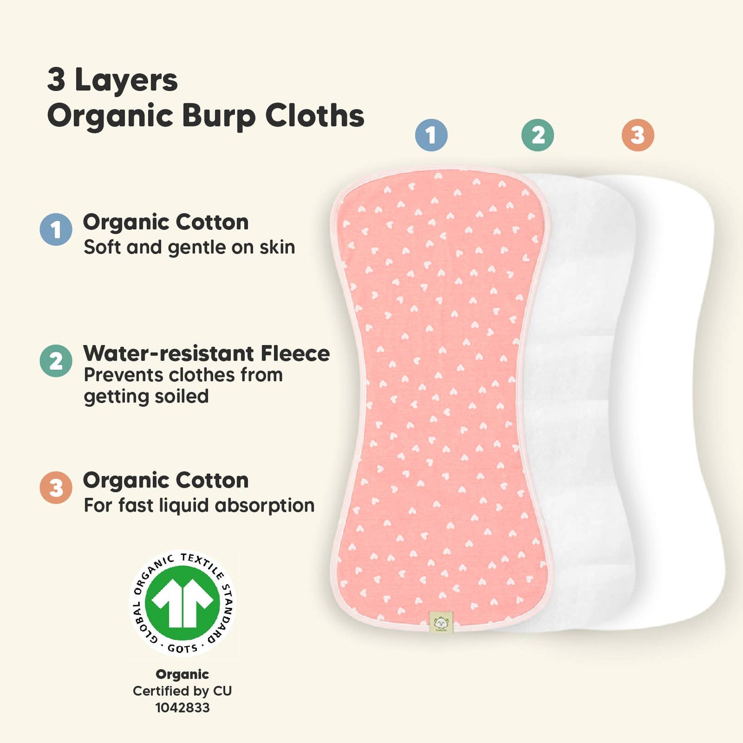 KeaBabies 5-Pack Urban Burp Cloths: Pink Dreams