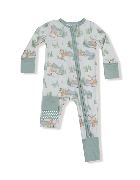 Angel Deer Buck Deer 2 Way Zipper Romper