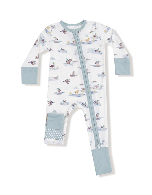 Angel Dear Migrating Mallards 2 Way Zipper Romper