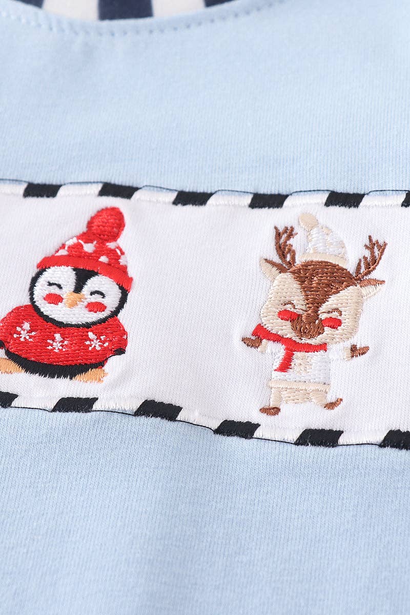 Blue Christmas Romper