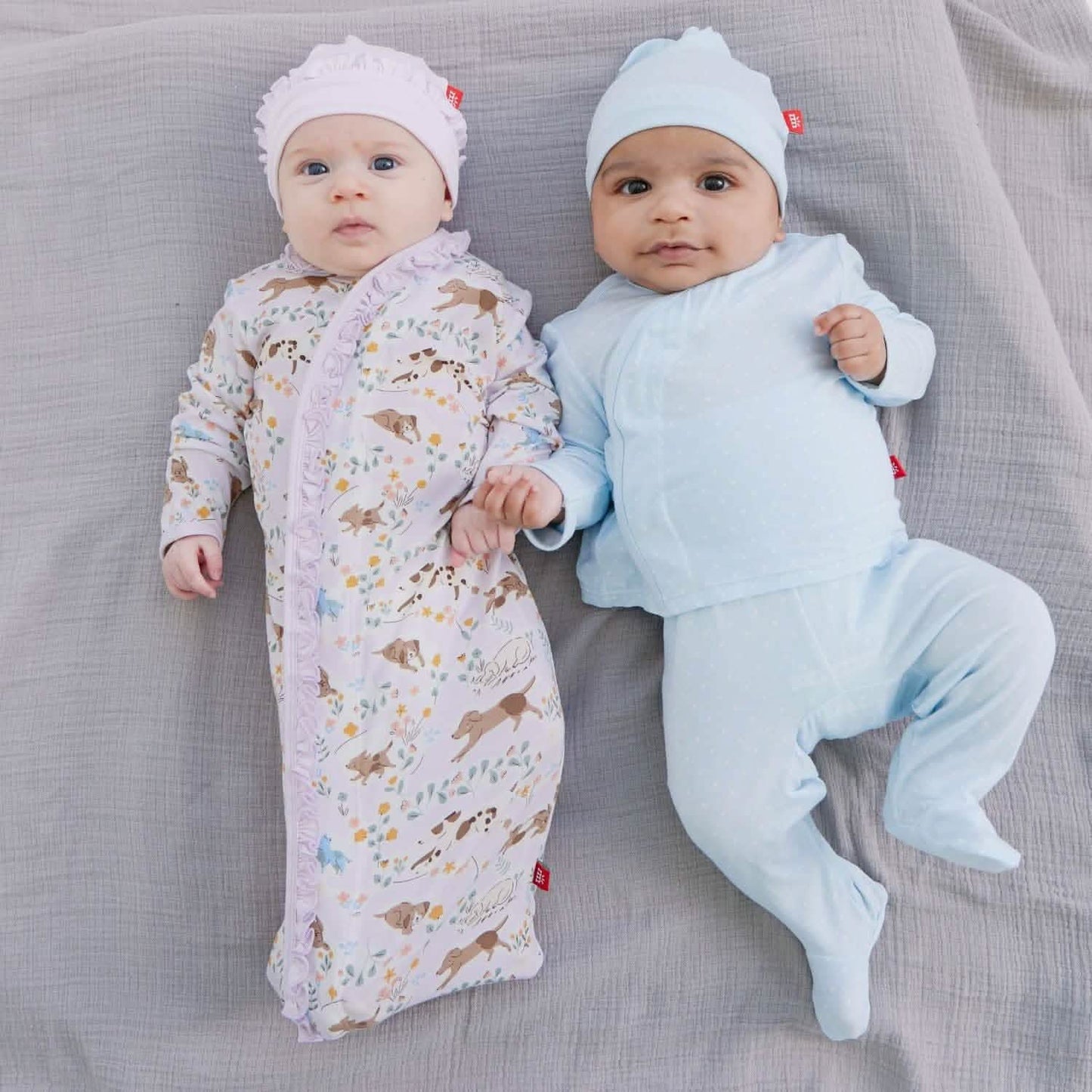 Magnetic me best fur end modal magnetic cozy sleeper gown + hat set with ruffles