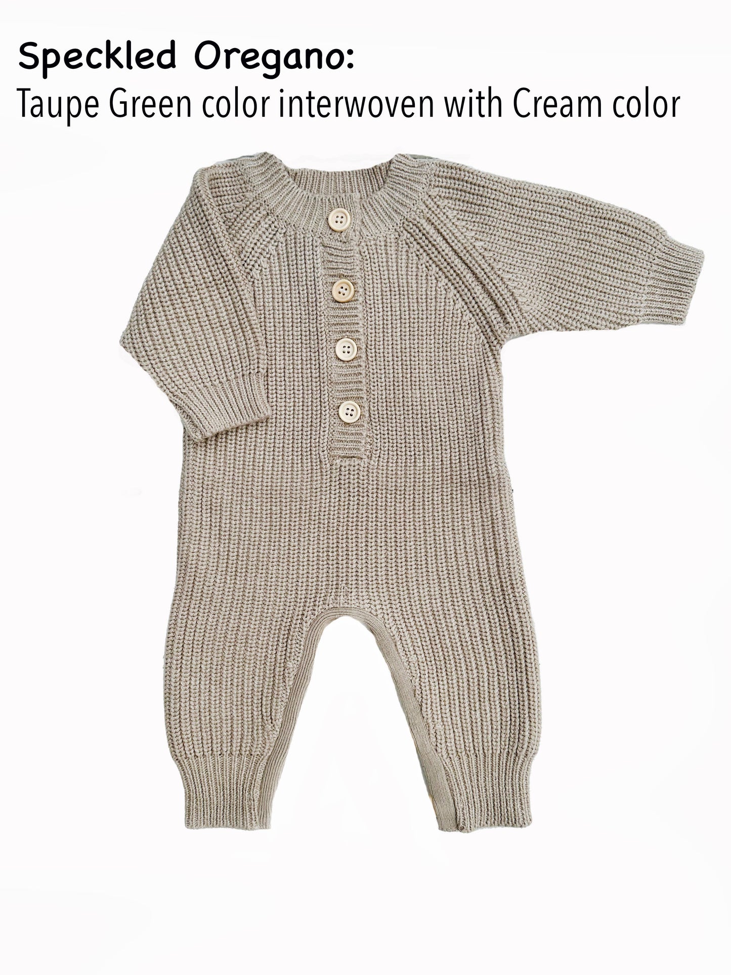 Baby Knit romper Button front Jumpsuit Harper w/ zipper