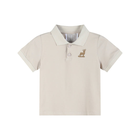 Petit Ami Brown Mule Deer Polo Shirt