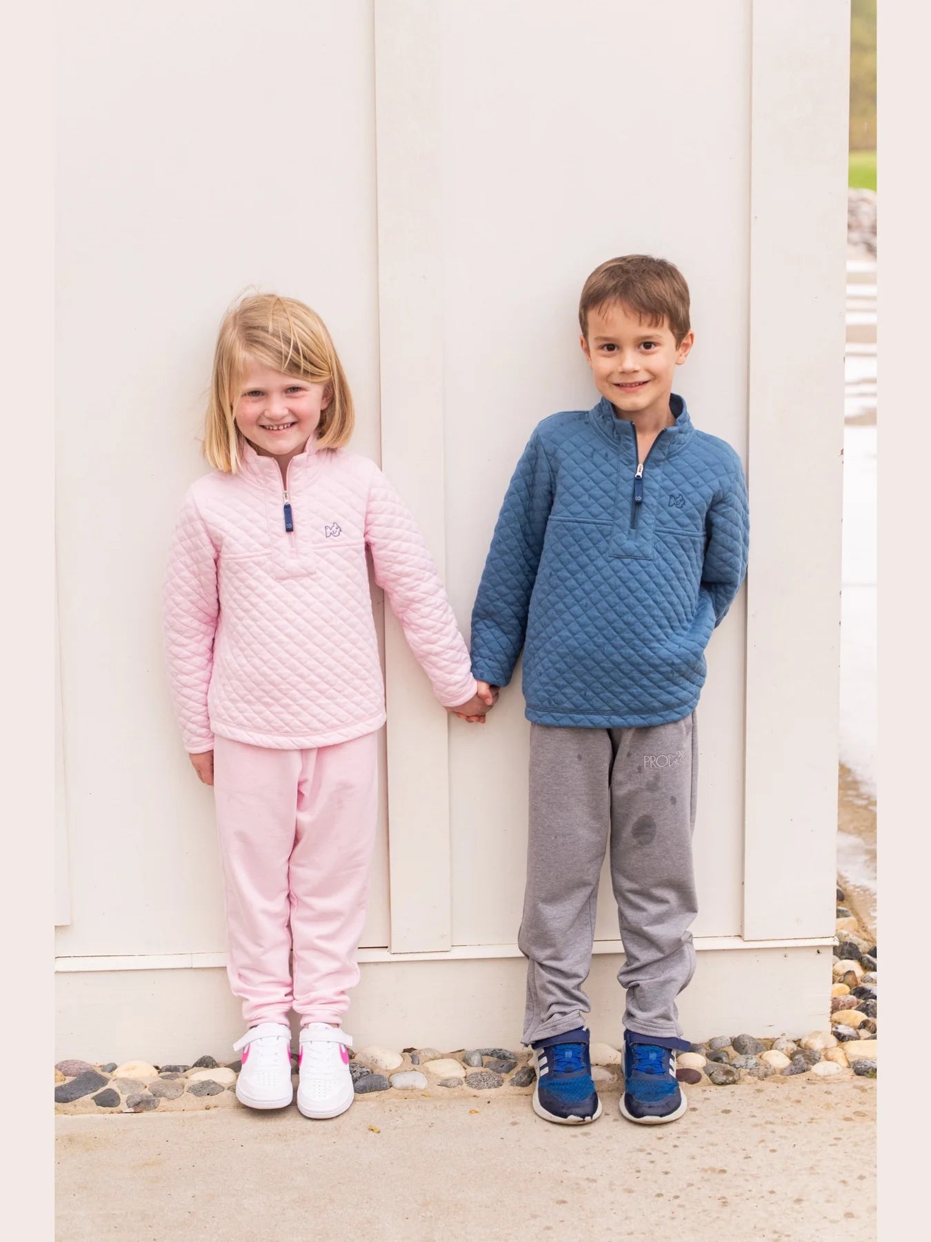 Prodoh Girl's Quilted Zip Pullover in Pink