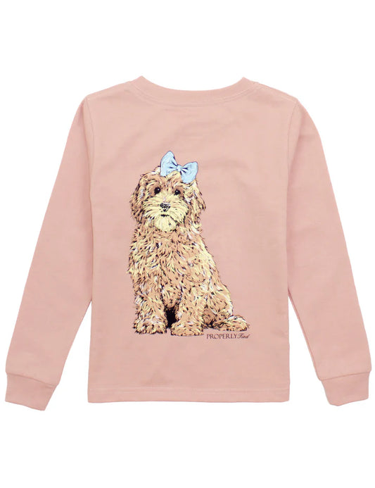 Properly Tide Girls Goldendoodle LS Peach