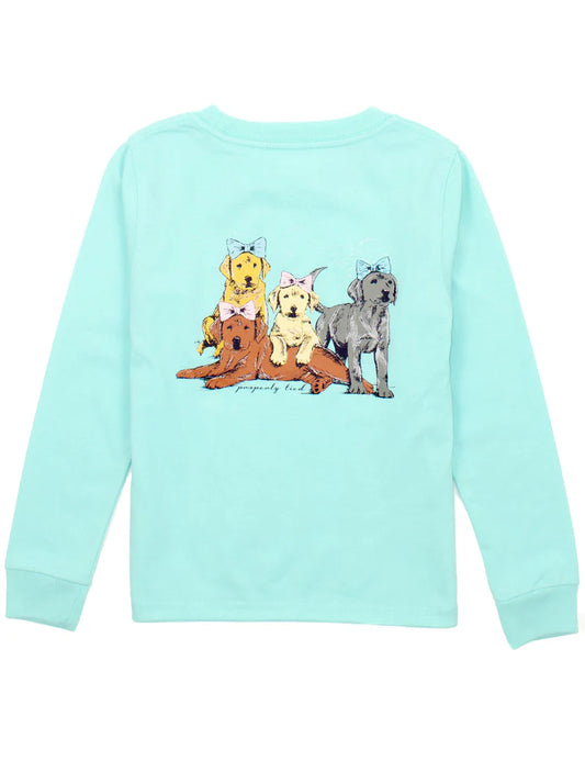 Properly Tide Girls Puppy Pile LS Seafoam