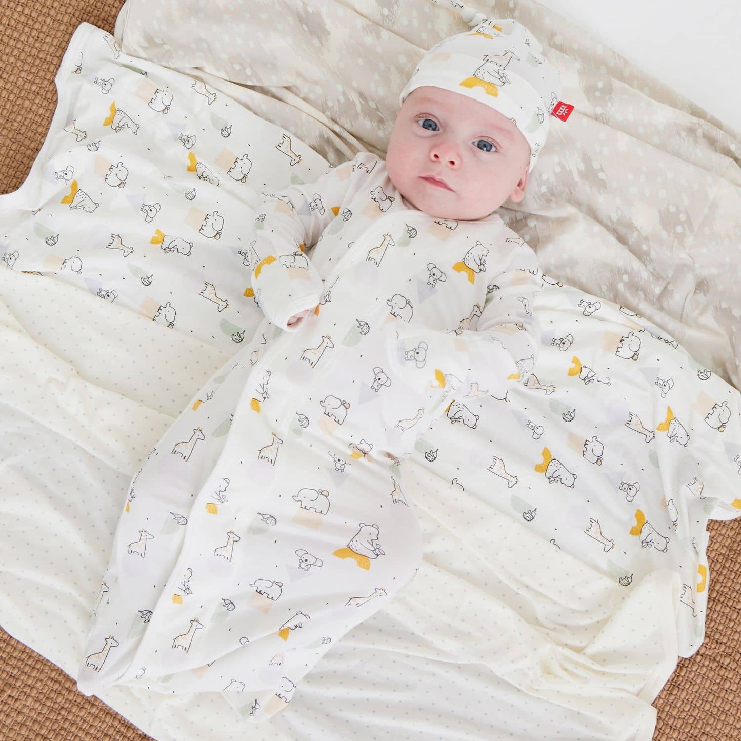 Magnetic me new kid on the block modal magnetic cozy sleeper gown + hat set