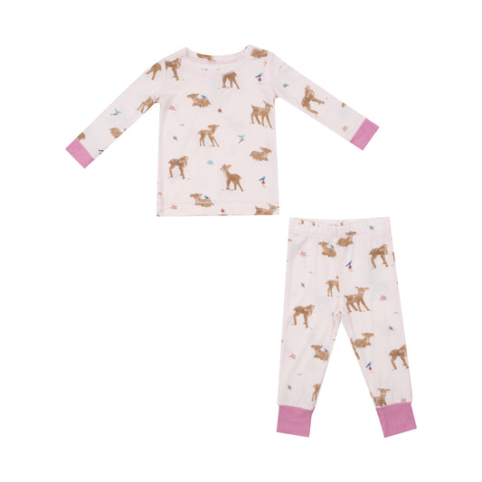 Long Sleeve Loungewear Set, Teddy Bears Pink