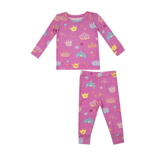 Long Sleeve Loungewear Set, Princess Crowns