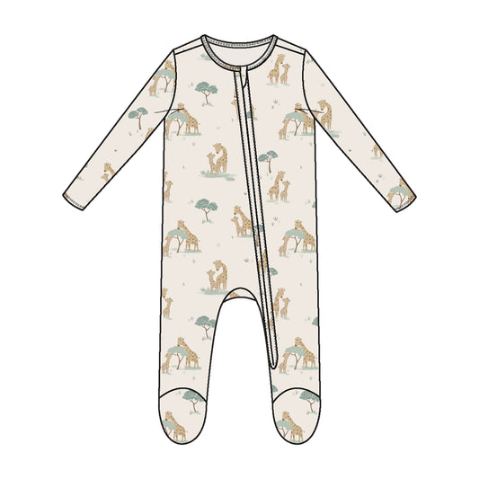 2-Way Zip Footie, Giraffe Families