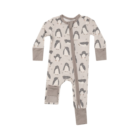 2 Way Zipper Romper- Penguin Pals