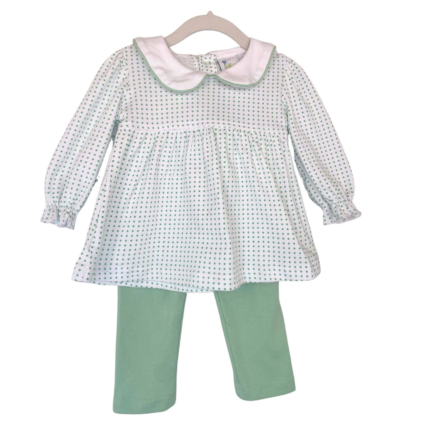 Long Sleeve Green Dot Legging Tunic Set