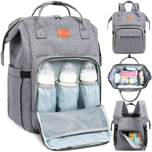 KeaBabies Classic Gray Diaper Bag